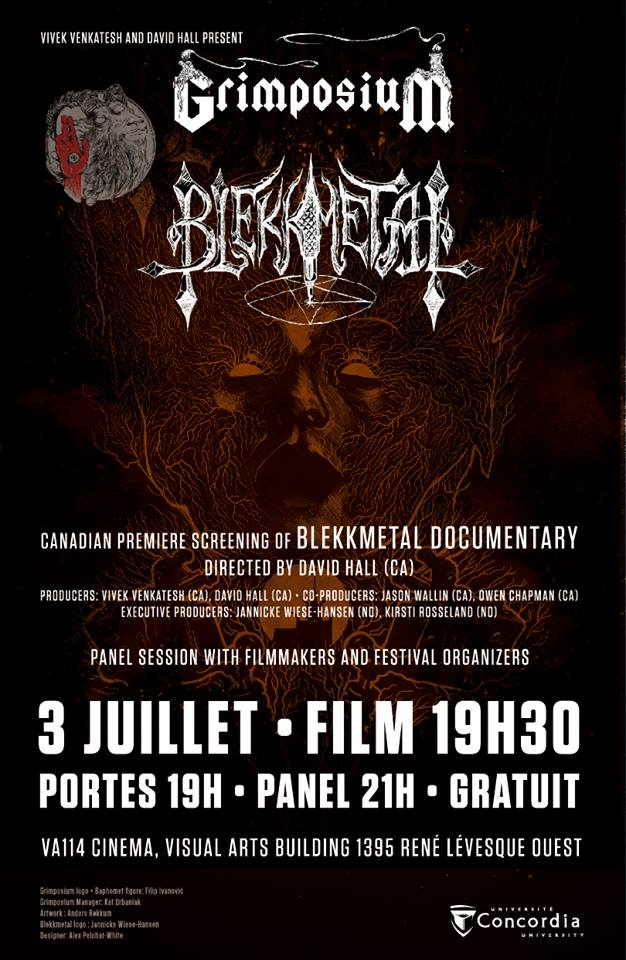 Blekkmetal Film – screening July 3 in Montreal