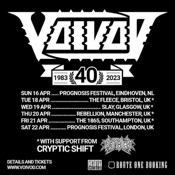 Voivod & Cryptic Shift – Glasgow, UK – April 19th, 2023